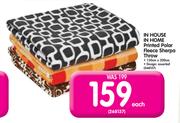 In House In Home Printed Polar Fleece Sherpa Throw-150cm x 200cm