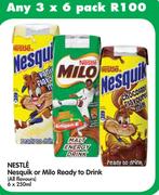 Nestle Nesquik Or Milo Ready To Drink (All Flavours)-6 x 250ml
