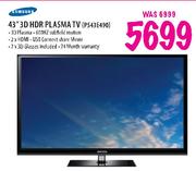 Samsung 3D HDR Plasma TV (PS43E490) - 43"