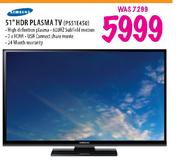 Samsung HDR Plasma TV-51"