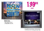 Music CDs Now Country (2 CD Set) & Unforgettable (3 CD Set)-Each 