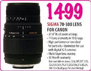 Sigma 70-300 Lens For Canon