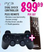 PS3 Dual Shock Controller Plus Remote-Per Set