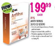 AVG Anti-Virus 2013 (2 User)-Each