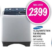 Samsung White Twin Tub Washing Machine (WT13J4PIW) - 13.2 Kg