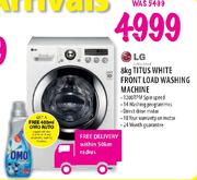 LG Titus White Front Load Washing Machine - 8 Kg