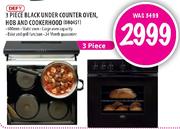 Defy 3 Piece Black Under Counter Oven, Hob And Cookerhood (DB0451) 
