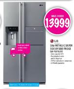 LG Metallic Silver Side By Side Fridge (GR-P207BLXV) - 506 Ltr