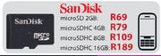 Sandisk Micro SDHC-16GB