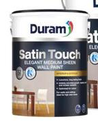 Duram Satin Touch (White) Wall Paint Interior/Exterior Mid Sheen-5L