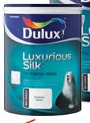 Dulux Luxurious Silk Brilliant Wall Paint Interior Mid Sheen (White)-5L