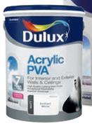 Dulux Acrylic PVA Brilliant (White) Wall Paint Interior/Exterior Matt-5L