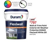 Duram Flexiwall (White) All Weather Protection Walls & Trims Paint Exterior-20L