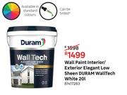 Duram Wall Tech (White) wall Paint Interior/Exterior Elegant Low Sheen-20L