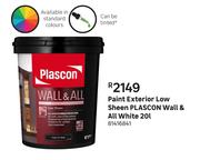 Plascon Wall & All (White) Low Sheen Exterior Paint-20L