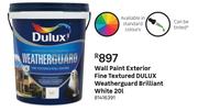 Dulux Weatherguard Brilliant Fine Textured Brilliant Wall Paint Exterior (White)-20L