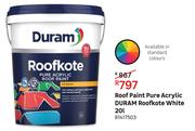 Duram Roofkote Acrylic Pure Roof Paint (White)-20L