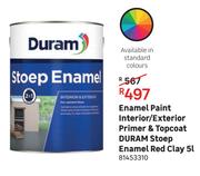 Duram Stoep Enamel (Red Clay) Primer & Topcoat Enamel Paint Interior/Exterior-5L