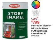 Plascon Stoep Enamel (Red) Gloss Interior & Exterior Floor Paint-5L