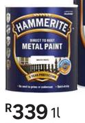 Hammerite Direct To Rust Metal Paint Smooth (Silver)-1L