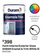 Duram Enamel & Trim (White) Gloss Paint Interior/Exterior-5L