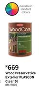 Plascon (Clear) Exteriod Wood Preservative-5L