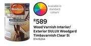 Dulux Woodgard Timbavarnish (Clear) Interior/Exterior Wood Varnish-5L