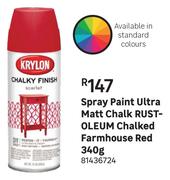 Rust Oleum Chalked Farmhouse Red Spray Paint Ultra Matt Chalk-340g