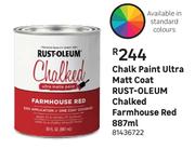 Rust Oleum Chalked Farmhouse Red Chalk Paint Ultra Matt Coat-887ml