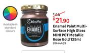 Mini Pot High Gloss Enamel Paint Multi Surface (Metallic Rose Gold)-125ml