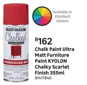 Rust Oleum Kyolon Chalky Scarlet Finish Chalk Paint Ultra Matt Furniture Paint-355ml