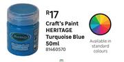 Heritage Turquoise Blue Craft's Paint-50ml