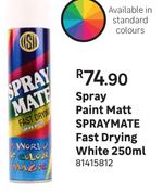 Spraymate Fast Drying White Spray Paint Matt-250ml