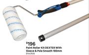 Dexter Paint Roller Kit With Sleeve & Pole (Smooth) 180mm 81447618