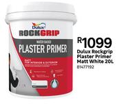 Dulux Rockgrip Plaster Primer Matt White 81477192-20L