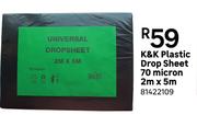 K & K Plastic Drop Sheet (70 Micron) 81422019 2m x 5m