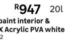 Dulux Wall & Ceiling Paint Interior & Exterior Acrylic PVA White-20Ltr