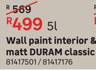 Duram Wall Paint Interior & Exterior Smooth Matt Classic White-5Ltr