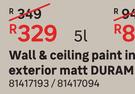 Duram Wall & Ceiling Paint Interior & Exterior Matt White-5Ltr