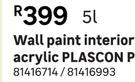 Plascon Wall Paint Interiors & Exterior Super Acrylic Polvin White-5Ltr