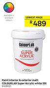 Colourlab Paint Interior & Exterior Matt Super Acrylic White-20Ltr