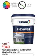 Duram Flexiwall White Exterior Matt Wall Paint 81417214-20L