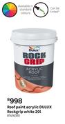 Dulux Rockgrip (White) Acrylic Roof Paint 81416310-20L