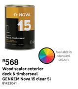 Genkem Nova 15 Clear Deck & Timberseal Exterior Wood Sealer 81422041-5L