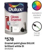 Dulux Brilliant White Gloss Enamel Paint 81416348-5L