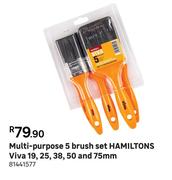  Hamiltons Viva 19,25,38,50 & 75mm Multi Purpose 5 Brush Set 81441577