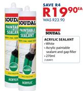Soudal Acrylic Sealant-270ml Each