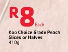 Koo Choice Grade Peach Slices Or Halves-410g Each