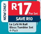 Le Cafe 4-Pack Hi Ball Glass Tumbler Set