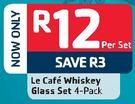 Le Cafe 4-Pack Whiskey Glass Set